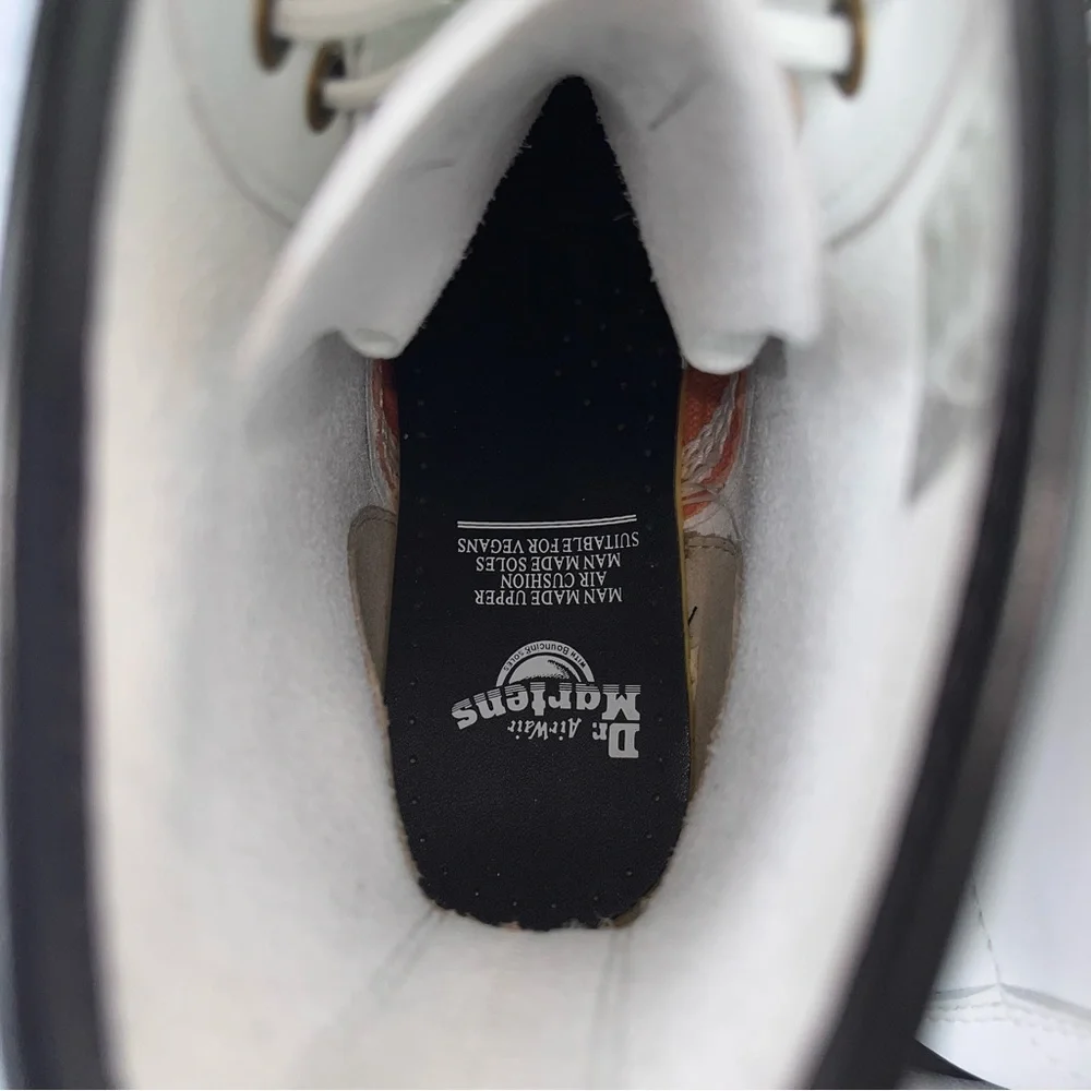 SOLD!!🧾🍒DOC MARTEN VEGAN LEATHER WHITE 1460 KEMBLE LACE UP BOOTS 7W/6M - Picture 8 of 15